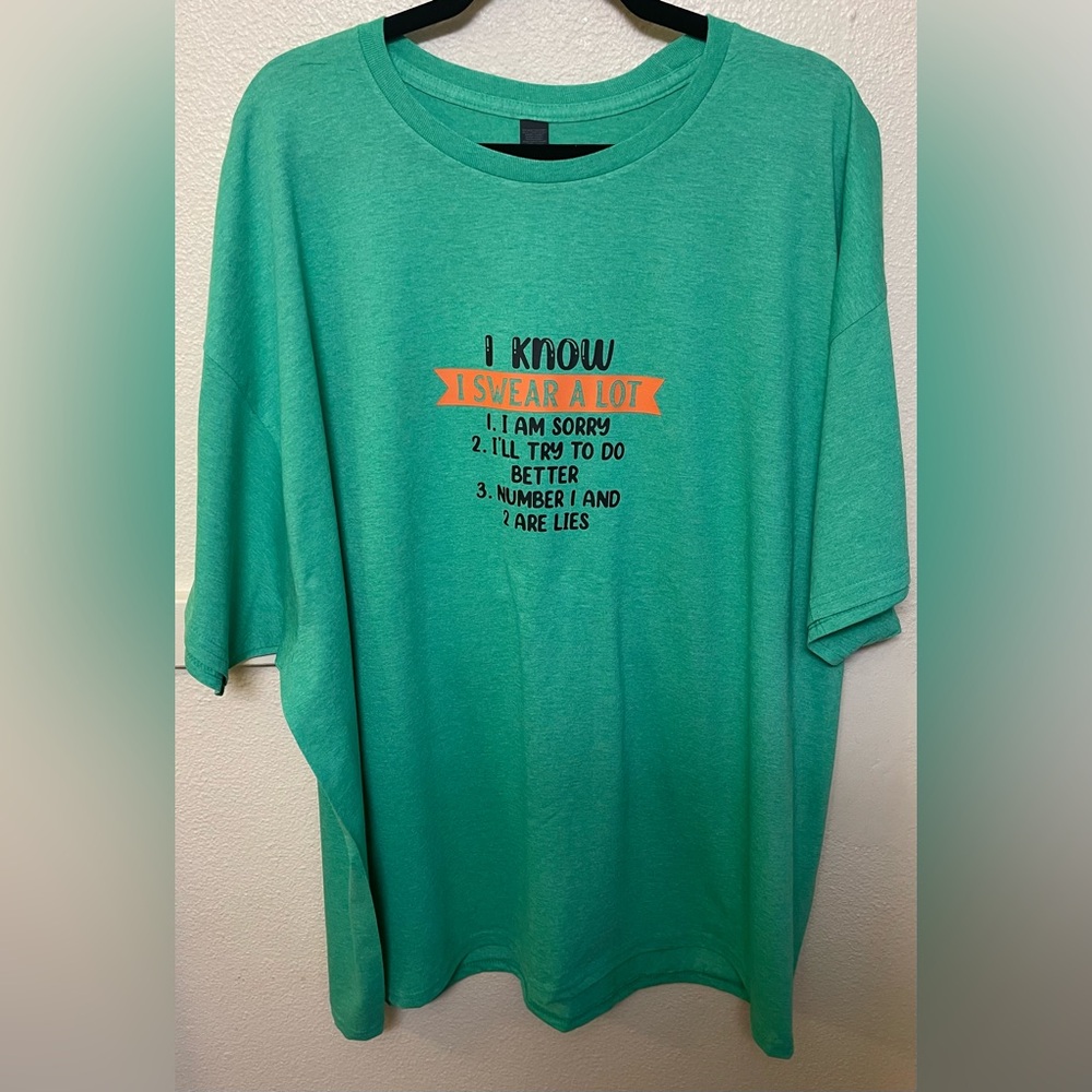 Green Graphic T-Shirt with Humorous Print